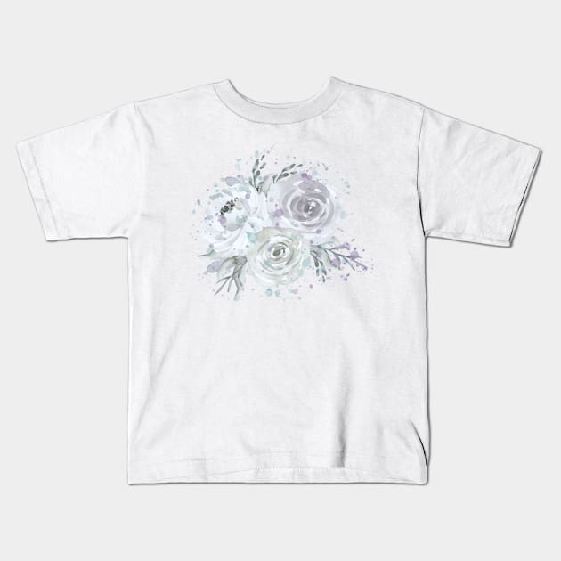 White roses Kids T-Shirt by CatyArte